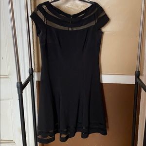 Black see through trim dress